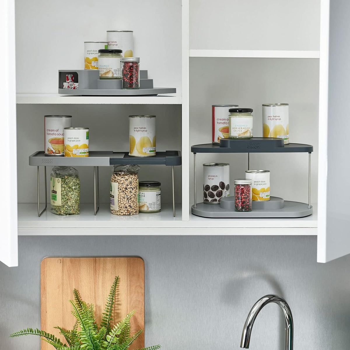 Raft extensibil cu 3 picioare, lungime maxima 40 cm, gri/gri inchis