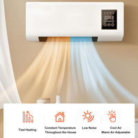 Mini aer conditionat cu ventilator, 2 in 1, 55 cm, Rece/Cald, 16 - 40 grade, 1800W, cu telecomanda, Alb - imagine 10