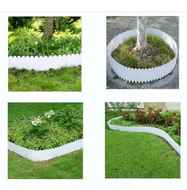 Set 12 bucati garduri decorative pentru gradina, albe, 1.2m x 22cm