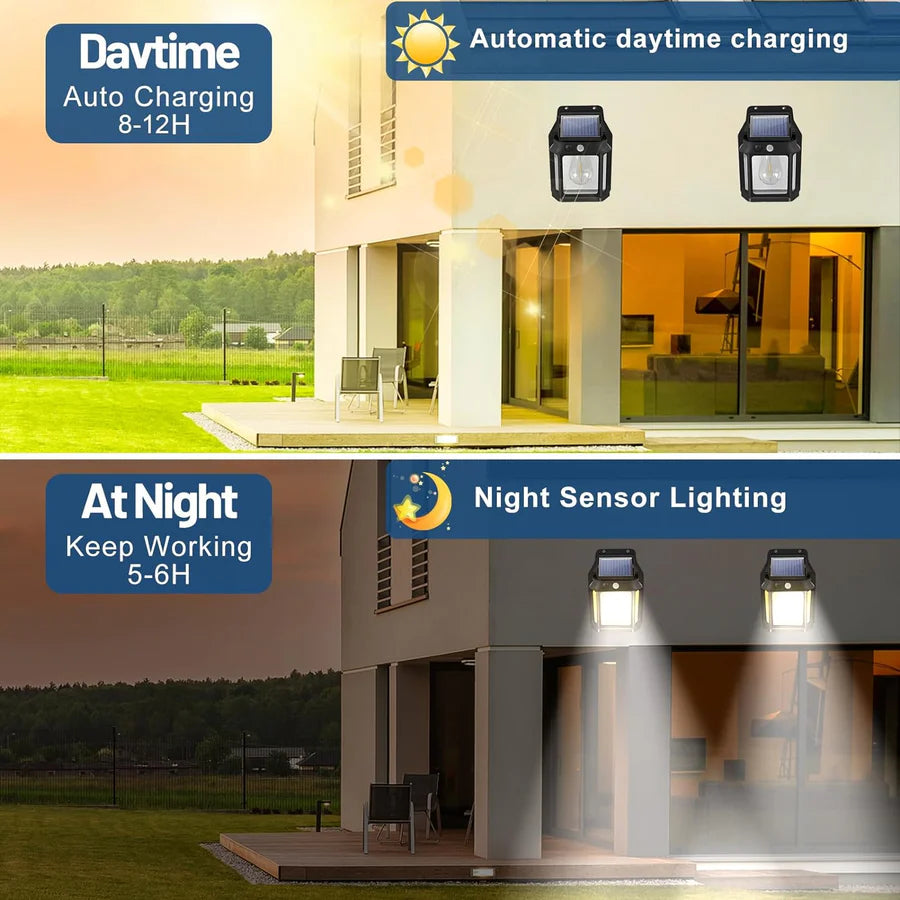 Lampa solara bec de perete LED cu senzor de miscare