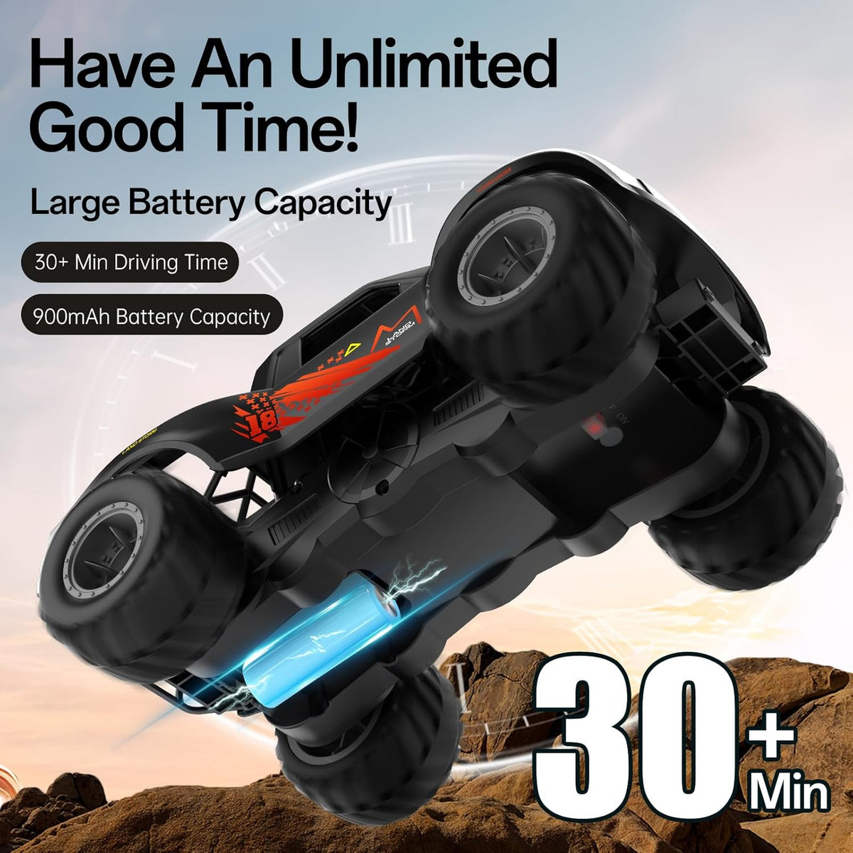 Masina cu telecomanda 2.4Ghz, 4WD, pentru uscat, apa si zapada, scara 1:16, tractiune 4x4