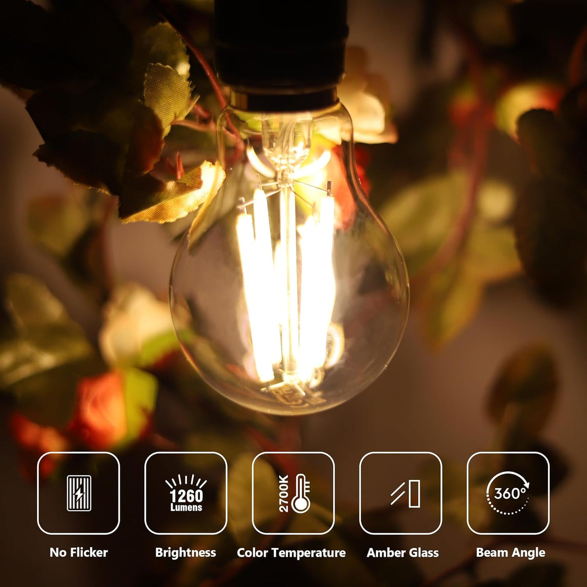 Bec LED vintage cu filament A60 E27/4W/230V 2700K