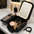Geanta cosmetica cu oglinda LED, compacta pentru calatorii, 23x13x8 cm,