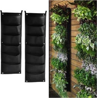 Jardiniera verticala neagra cu 6 buzunare material textil - imagine 5