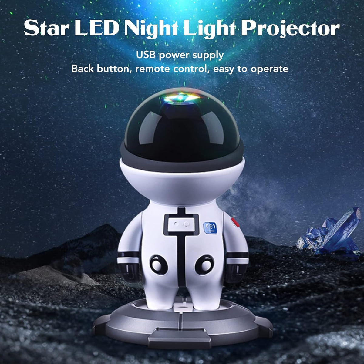Lampa de proiectie Astronaut Starlight cu temporizator – Metaverse Star Boy