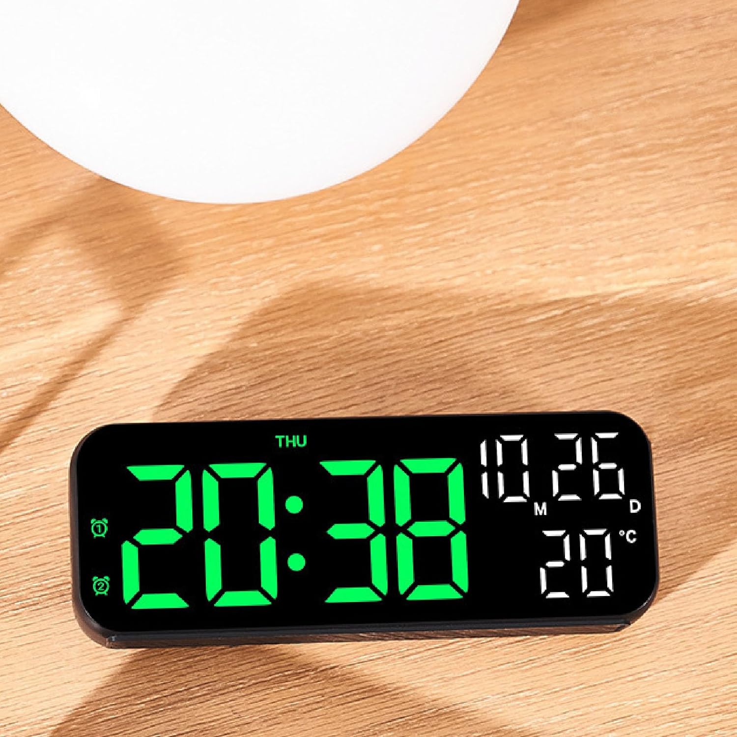 Ceas digital de perete cu afisaj LED, afisare temperatura si data, mod de noapte, ceas de masa, ceas electronic cu LED, 12H, 24H