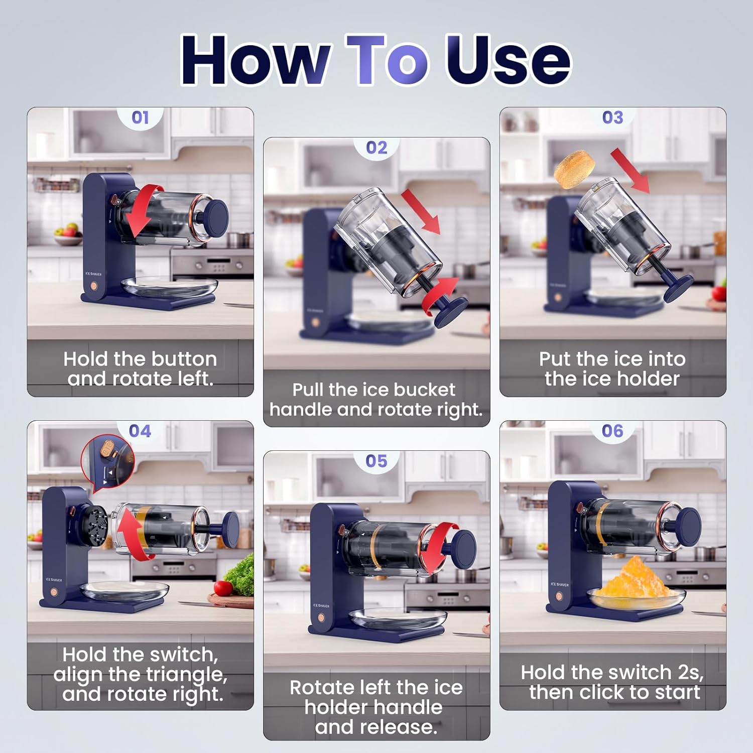 Masina de maruntit gheata cu incarcare USB