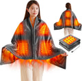 Patura electrica cu incalzire USB  tip hoodie, 150x85cm, 3 niveluri de temperatura, gri