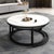 RESIGILAT - Set 2 masute rotunde de cafea cu efect de marmura, diametru 80/60 cm, blat MDF, cadru metalic