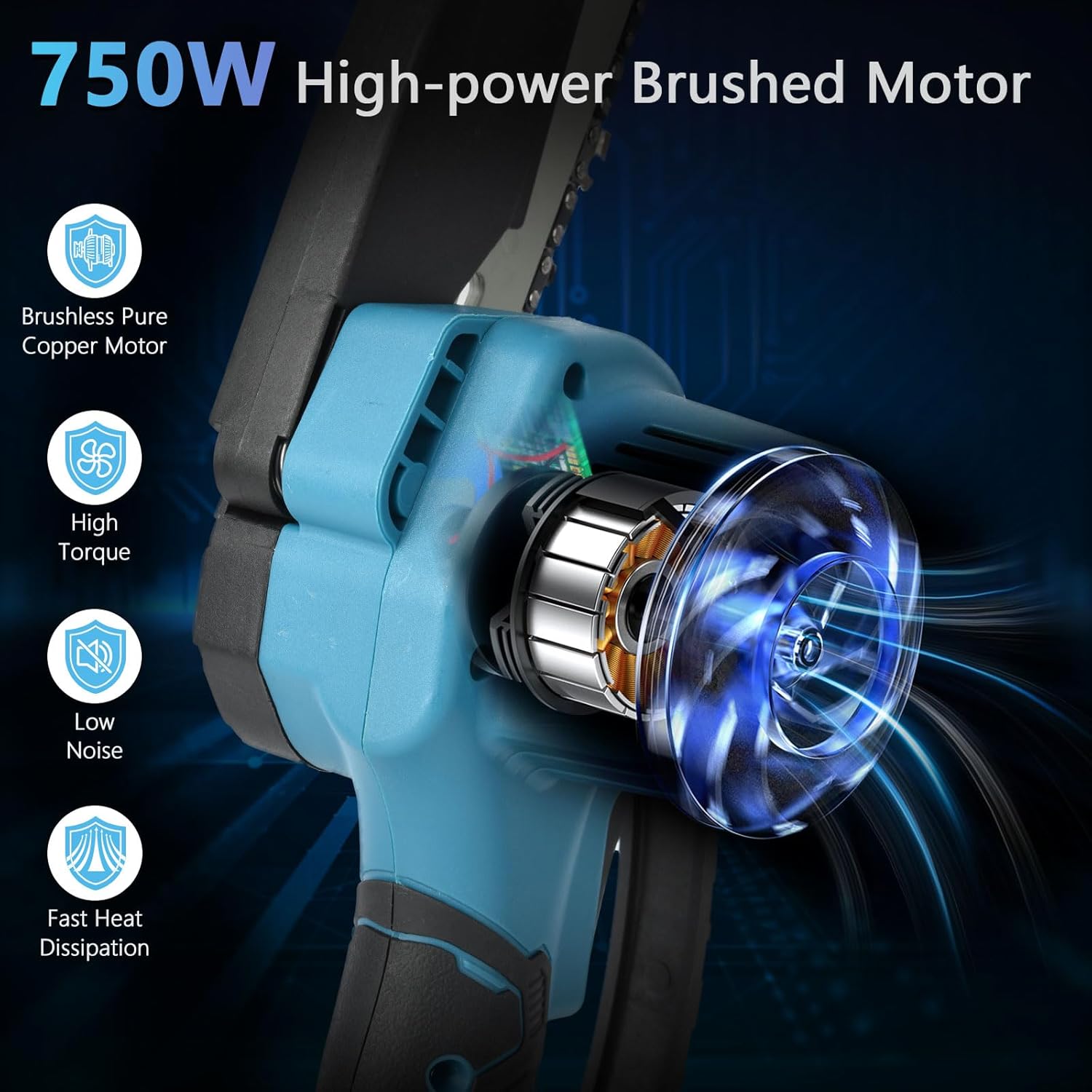 Mini Fierastrau Electric 24V cu Lant 6 inch si 2 Acumulatori 2000 mAh