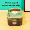 Dispenser automat de apa cu bol  pentru  mancare, pompa inteligenta cu floare pentru caini si pisici