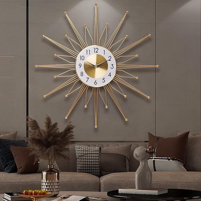 Ceas elegant de perete, cu design modern si elemente nautice, mecanism silentios si finisaj metalic elegant