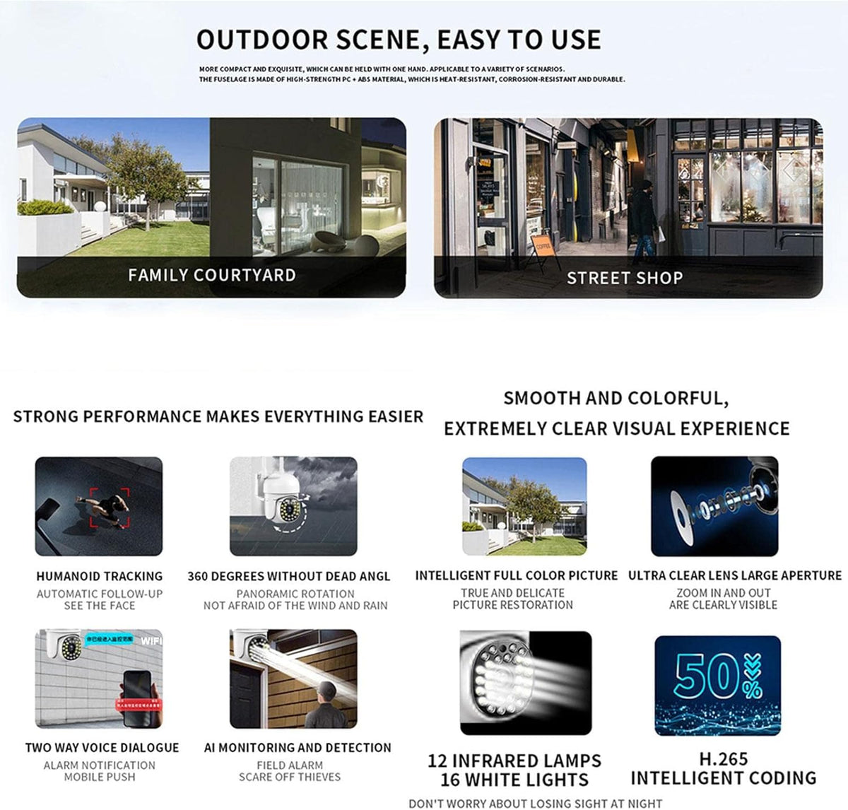 Camera de supraveghere, WIFI, IP66, HD WIRELESS, 2 MP, 1920 X 1080 Pixeli, card 32Gb inclus