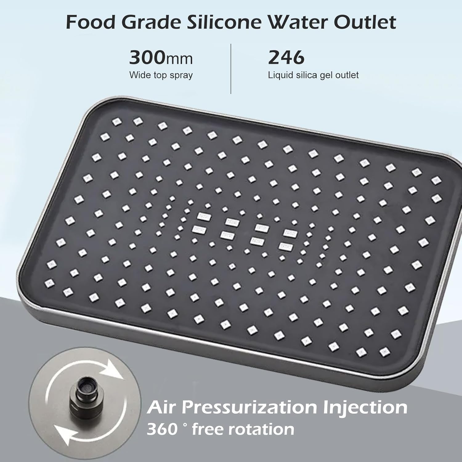 Sistem coloana de dus multifunctional cu afișaj digital, efect de ploaie, taste piano