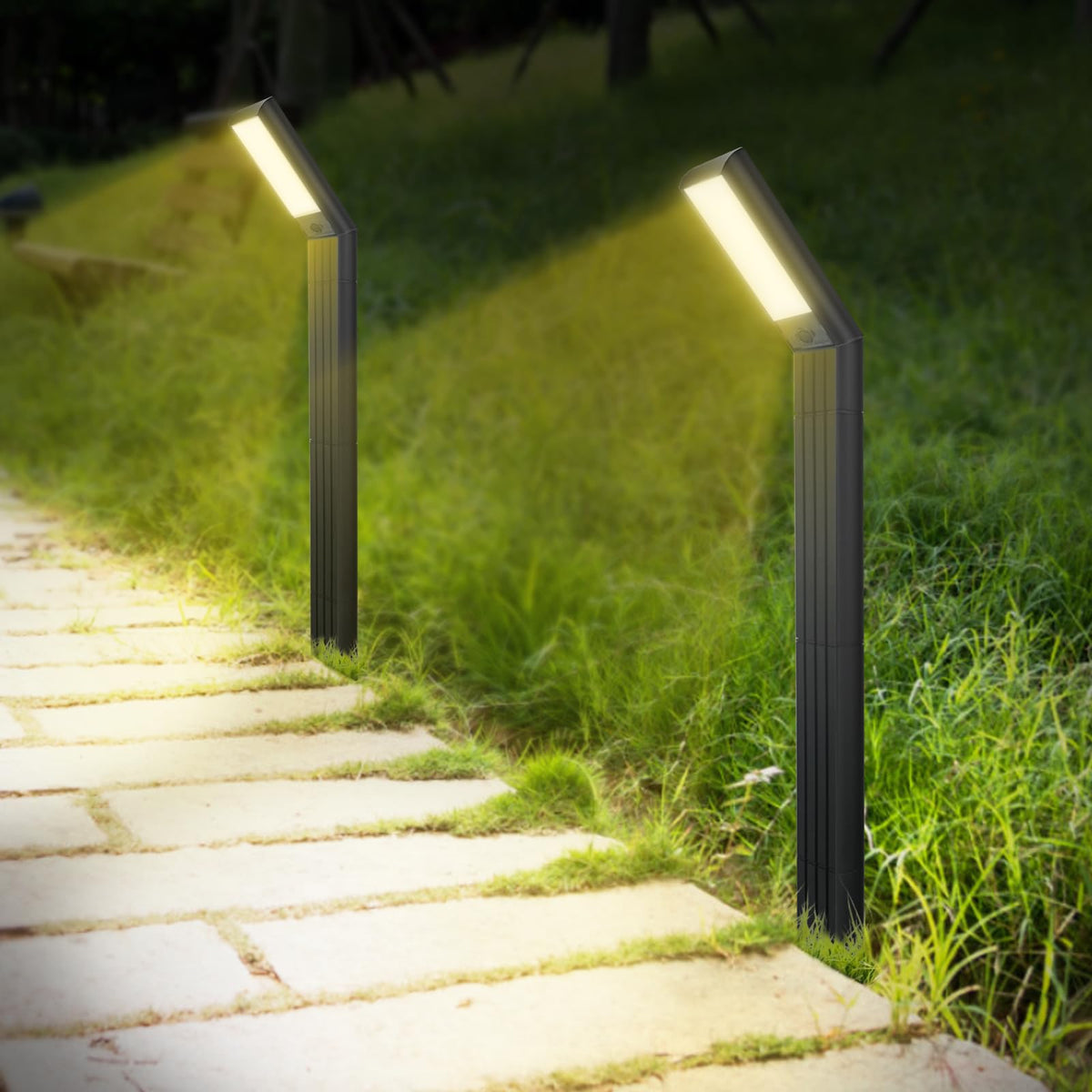 Lampa Solara LED pentru Gradina, 90 LED-uri, 3 Moduri Iluminare, Protectie IP65, Inaltime 83 cm, Culoare Negru