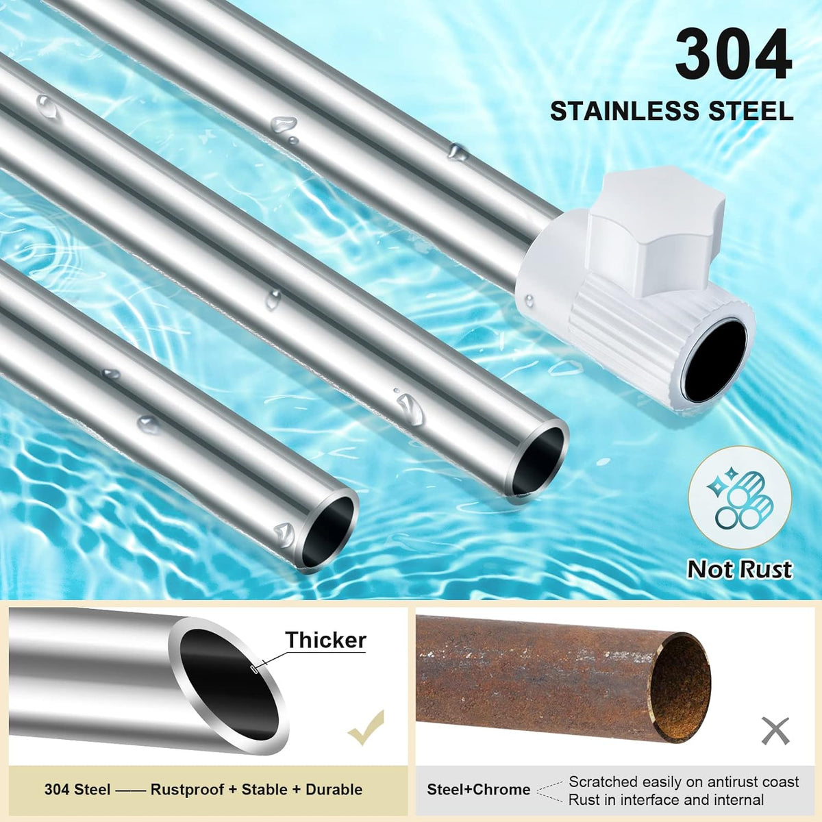 Etajera colt pentru baie si dus, 4 sau 5 rafturi, inaltime reglabila 320 cm, montare pe colt