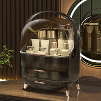 Organizator cosmetice, articole machiaj, bijuterii, cu capac transparent si 3 sertare - imagine 7