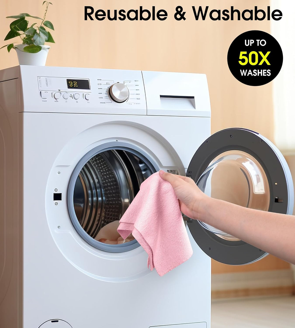 Set 30 lavete reutilizabile multifunctionale 25x25 cm cu suport