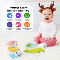 Jucarie educativa Montessori, Set masina de invatare limba engleza cu cititor de carduri, 112 bucati carduri flash 224 de