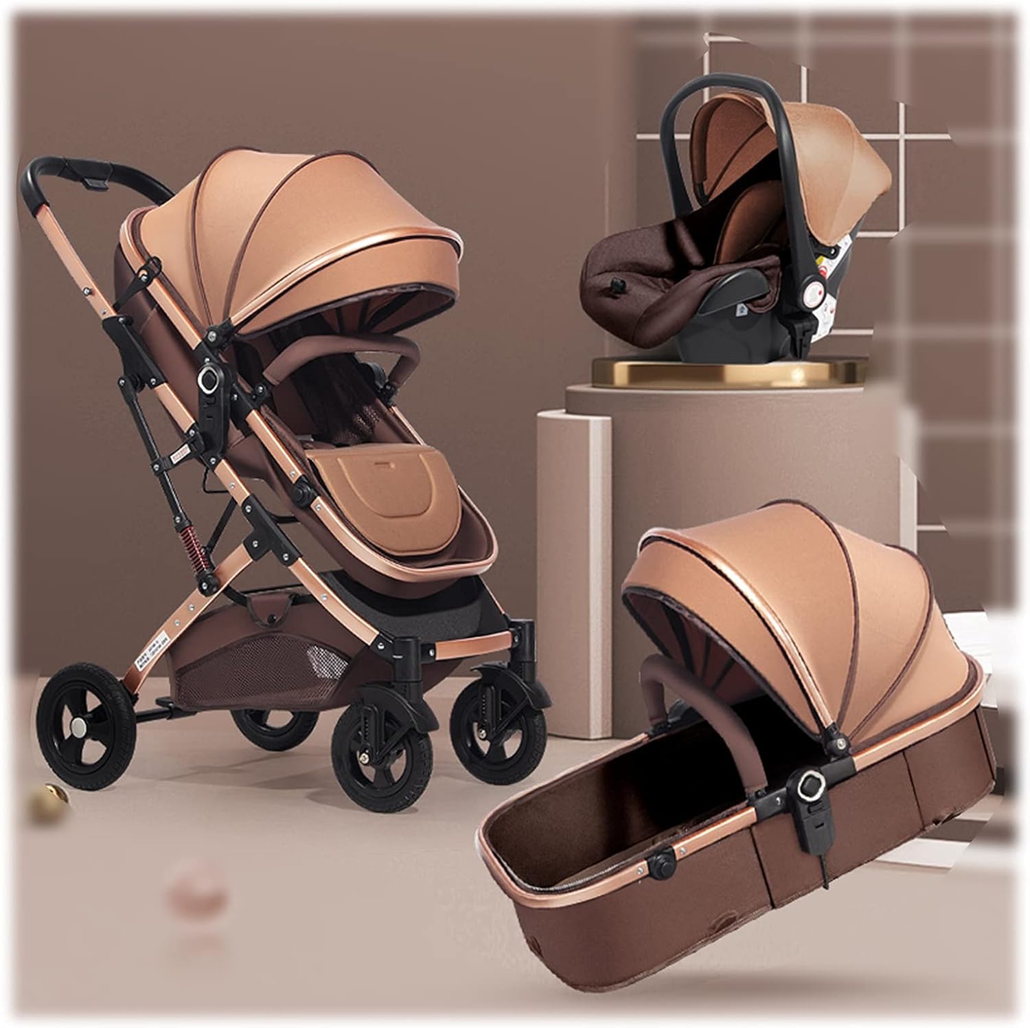 Carucior pliabil pentru copii, 3 în 1, Multifunctional – Landou, Scaun Auto si Carucior Sport