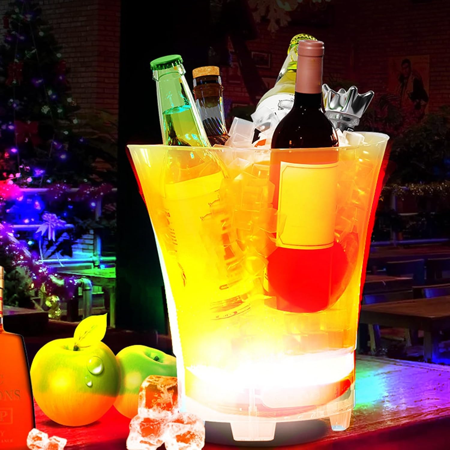 Frapiera gheata 7L cu iluminare LED si boxa wireless reincarcabila