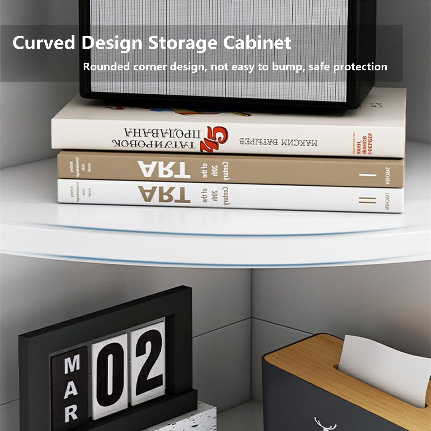 Biblioteca pentru colt cu 4 polite si dulap 2 usi, 180x50x50cm, alb