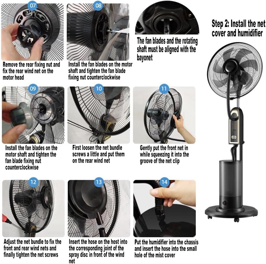 Ventilator electric cu umidificator 4L, telecomanda si motor cupru – 130 cm, 16 inch, 3 viteze