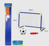 Poarta de fotbal din plastic albastra cu minge si pompa 105x76x69cm
