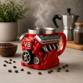 Cana V8 Engine 200 ml din otel inoxidabil cu design motor 3D mecanic