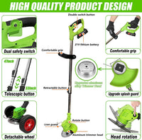 Motocoasa electrica 48V, 4000 mAh, 18000 RPM, cu acumulatori - imagine 8