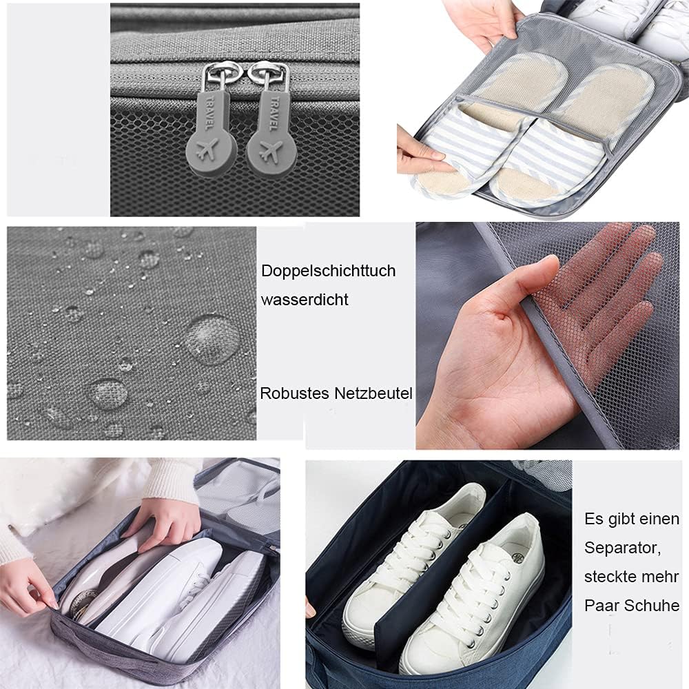 Geantă Organizatoare de Călătorie pentru Încălțăminte – 3 Compartimente, Material Impermeabil