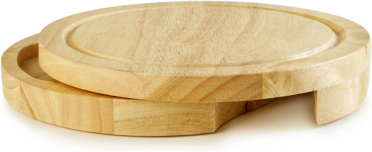 Platou de branzeturi cu ustensile pentru servire, din lemn, dimensiuni 36x18x1, 5 cm