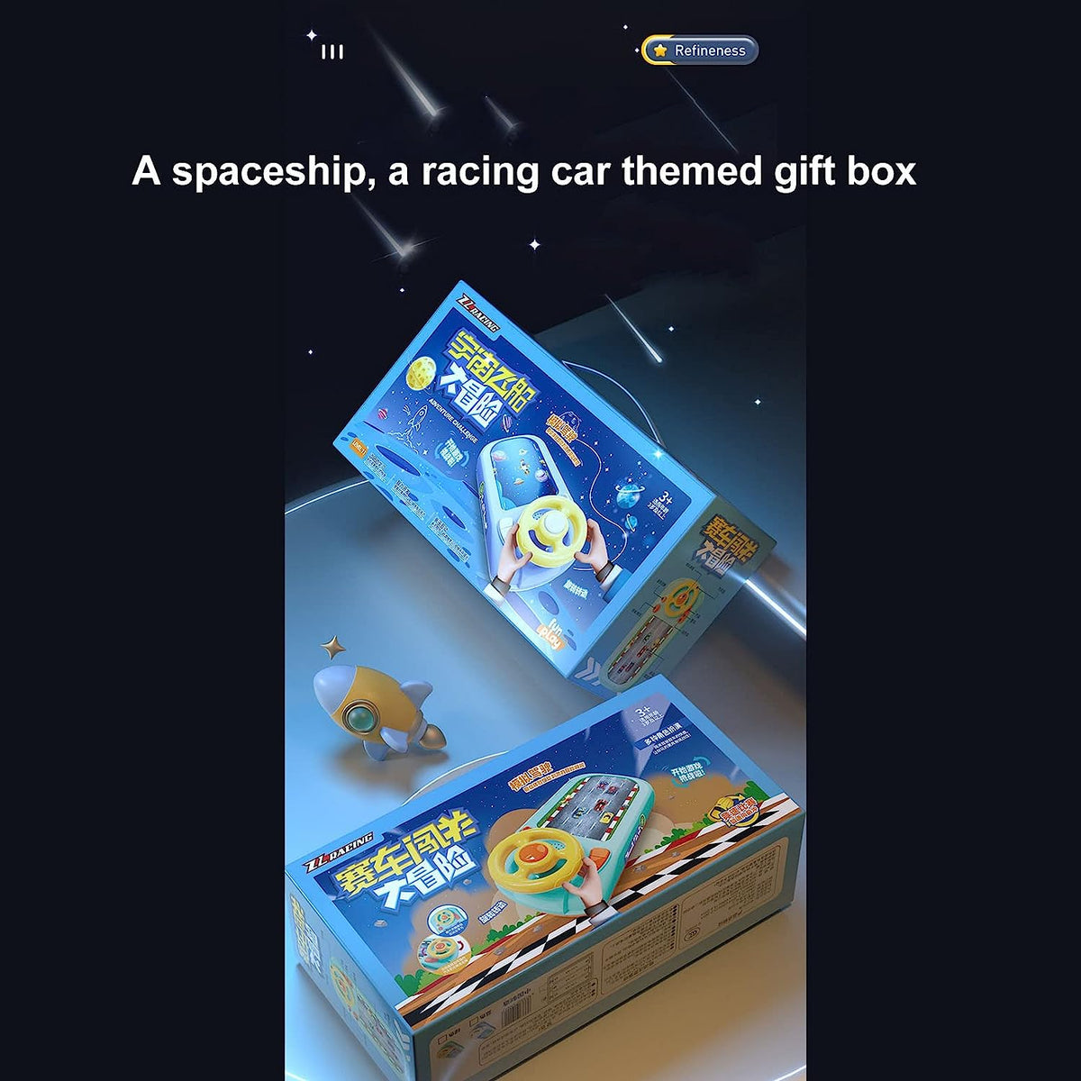 Jucarie Interactiva volan de condus cu circuit curse, sunete si functii, alimentare USB, pentru Copii 3-6 Ani