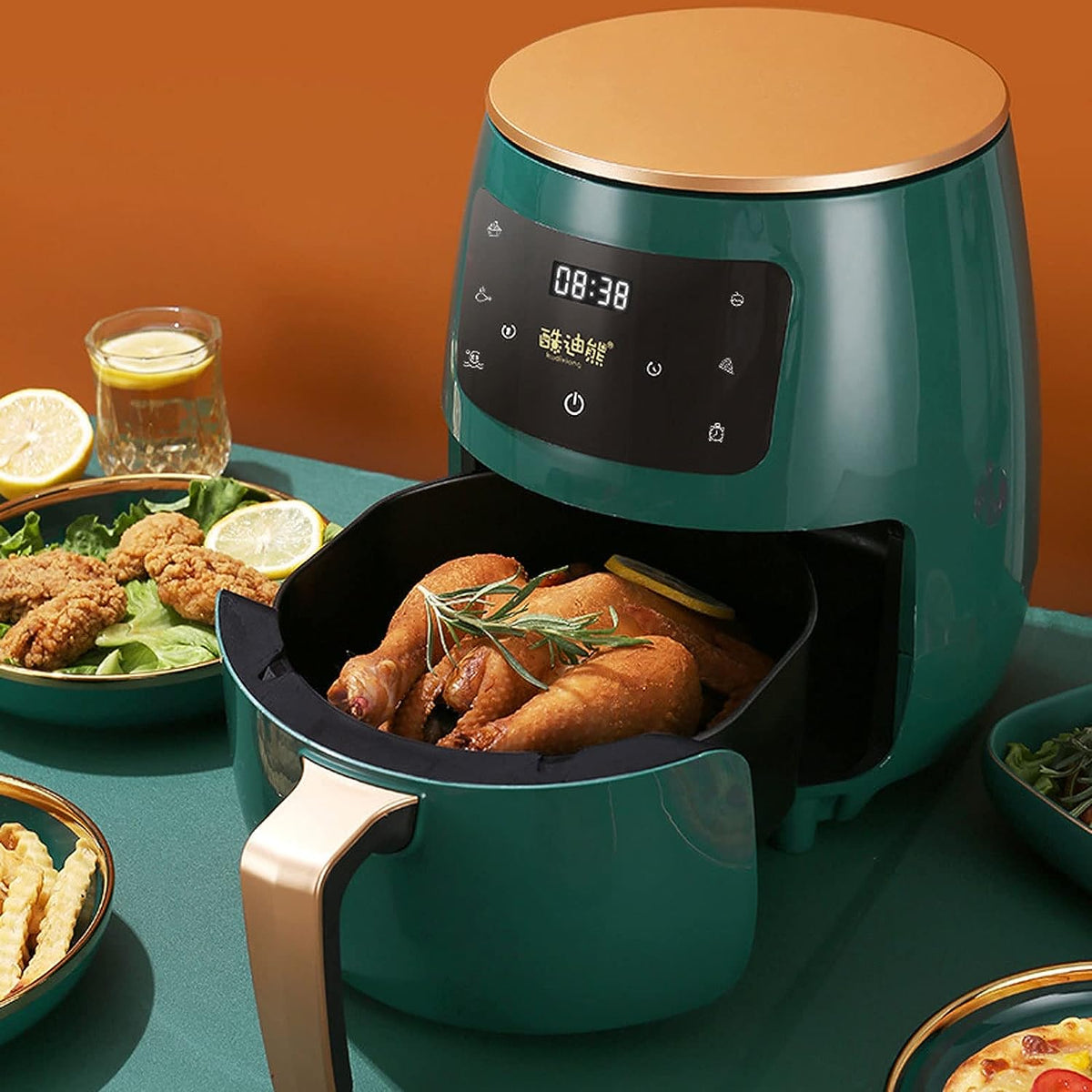RESIGILAT - Friteuza cu aer cald, S-18 Air Fryer, 2400W, afisaj digital, LCD Touch control