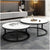 RESIGILAT - Set 2 masute rotunde de cafea cu efect de marmura, diametru 80/60 cm, blat MDF, cadru metalic