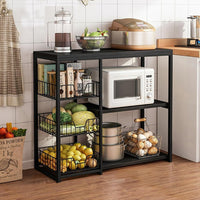 Raft de bucatarie, suport pentru cuptorul cu microunde, cosuri de sarma, 80cm/120cm - imagine 3