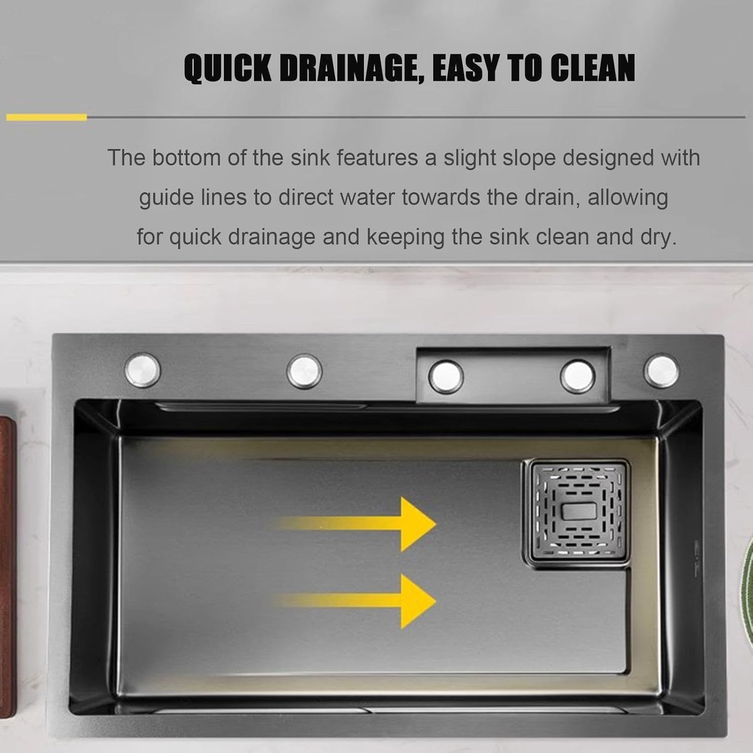 Set chiuveta bucatarie cu baterie cu dus extractibil și accesorii, culoare gri antracit