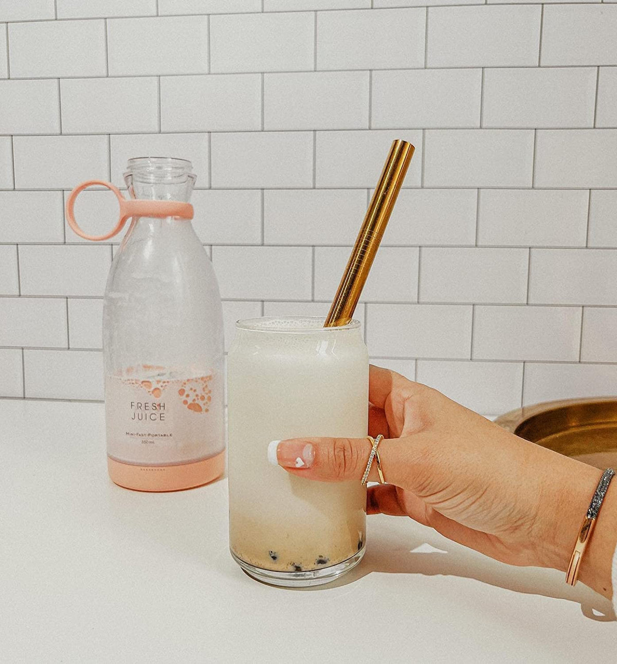 Mini Blender portabil - Smoothie & Shake, incarcare usb 6 Lame otel Inoxidabil,  380 ml