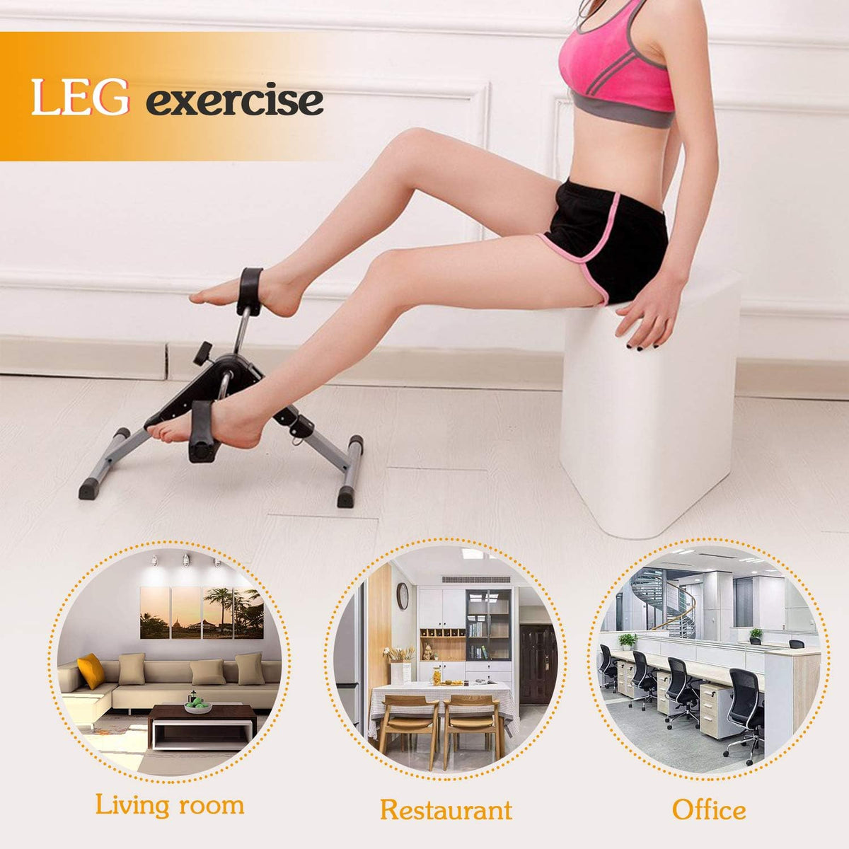 Mini bicicleta de antrenament pentru maini si picioare, inaltime reglabila, afisaj LCD, 100kg, negru