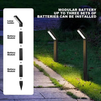 Lampa Solara LED pentru Gradina, 90 LED-uri, 3 Moduri Iluminare, Protectie IP65, Inaltime 83 cm, Culoare Negru - imagine 7