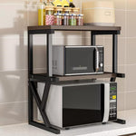 RESIGILAT - Raft univeral pentru cuptorul cu microunde, cu 2 niveluri, lemn-metal, 68.5x54x37cm