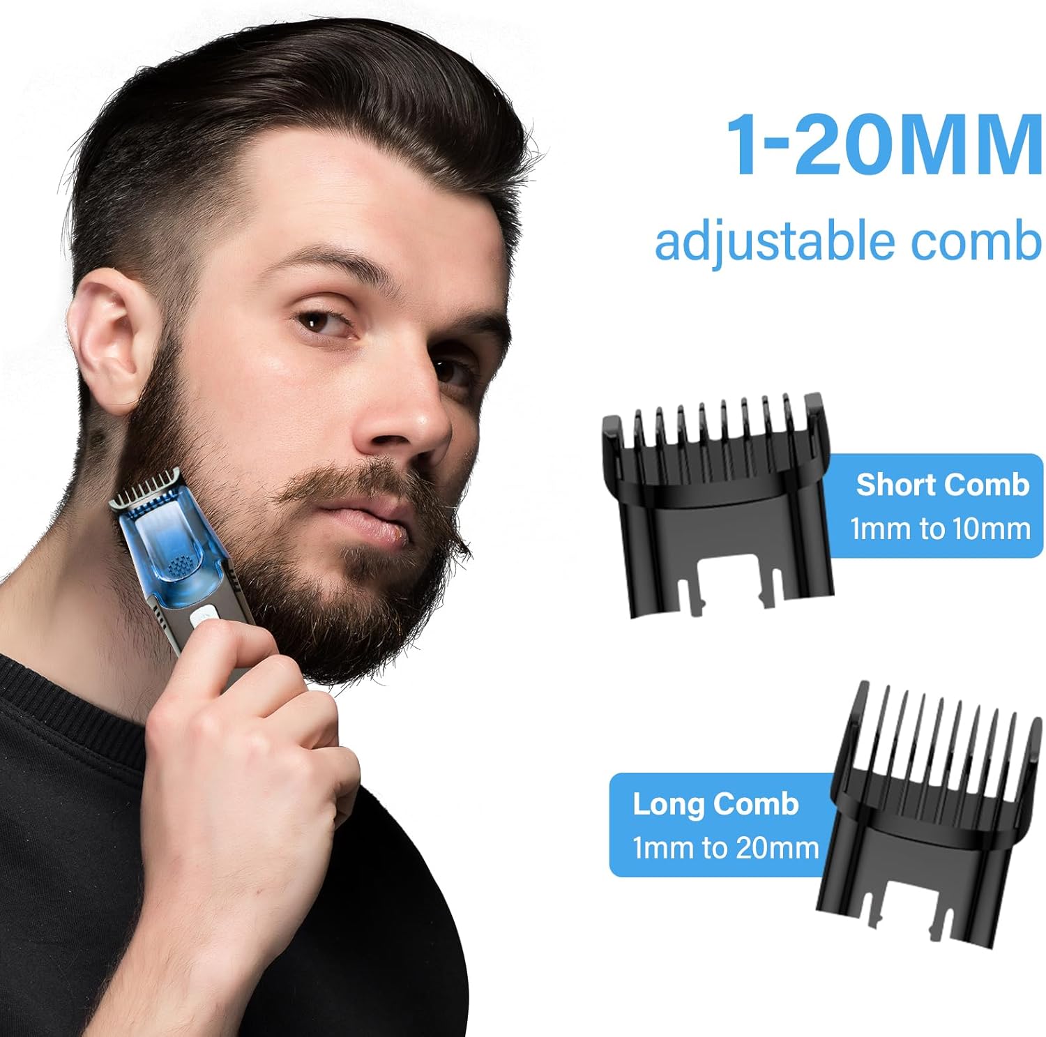 Masina de tuns si aparat de ras  cu sistem vacuum, rezistent la apa IPX6, 20 setări, afisaj LCD, autonomie 90 min