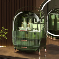 Organizator cosmetice, articole machiaj, bijuterii, cu capac transparent si 3 sertare - imagine 11