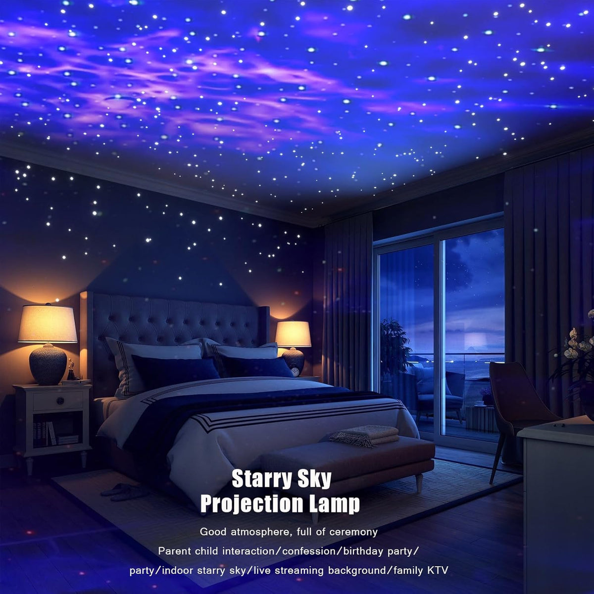 Proiector Lumini Party cu Laser, Ocean Waves, Starry Sky si Disco Ball – Efecte Spectaculoase pentru Camera, Petreceri si Decor