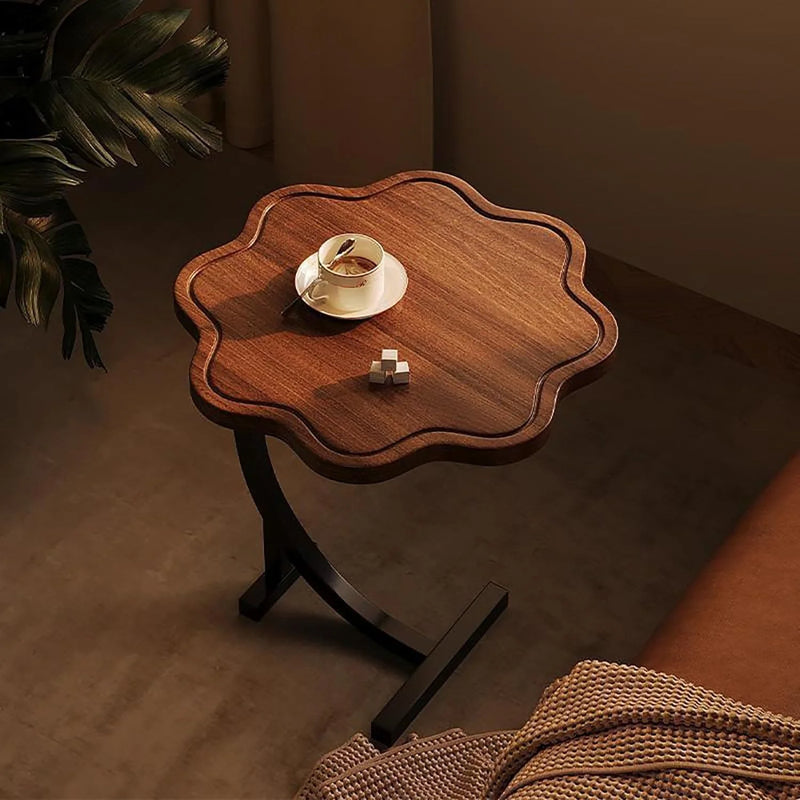 Masa rotunda în forma de "C", pentru laptop sau cafea în stil modern minimalist 25x30x60cm