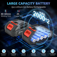 Mini Fierastrau Electric 24V cu Lant 6 inch si 2 Acumulatori 2000 mAh