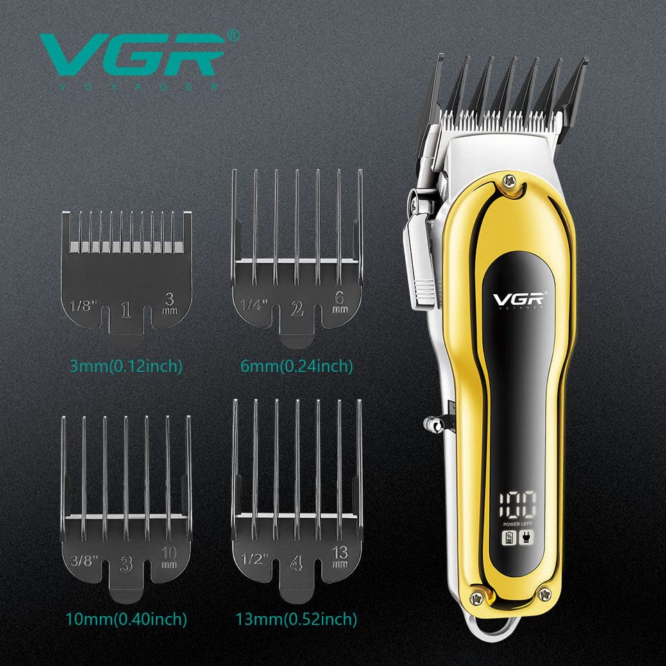 Masina de tuns profesionala VGR V680, afisaj digital, incarcare USB, lama inox