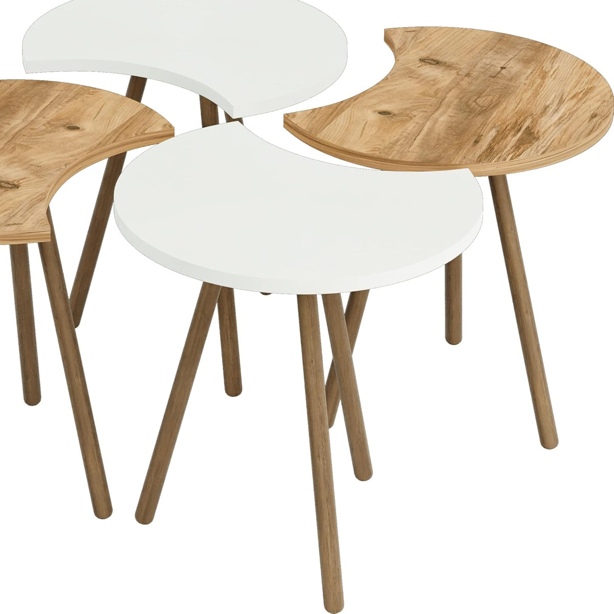 Set 4 Masute multifunctionale, utilizare individuala sau combinata, 48 x 77 x 77 cm