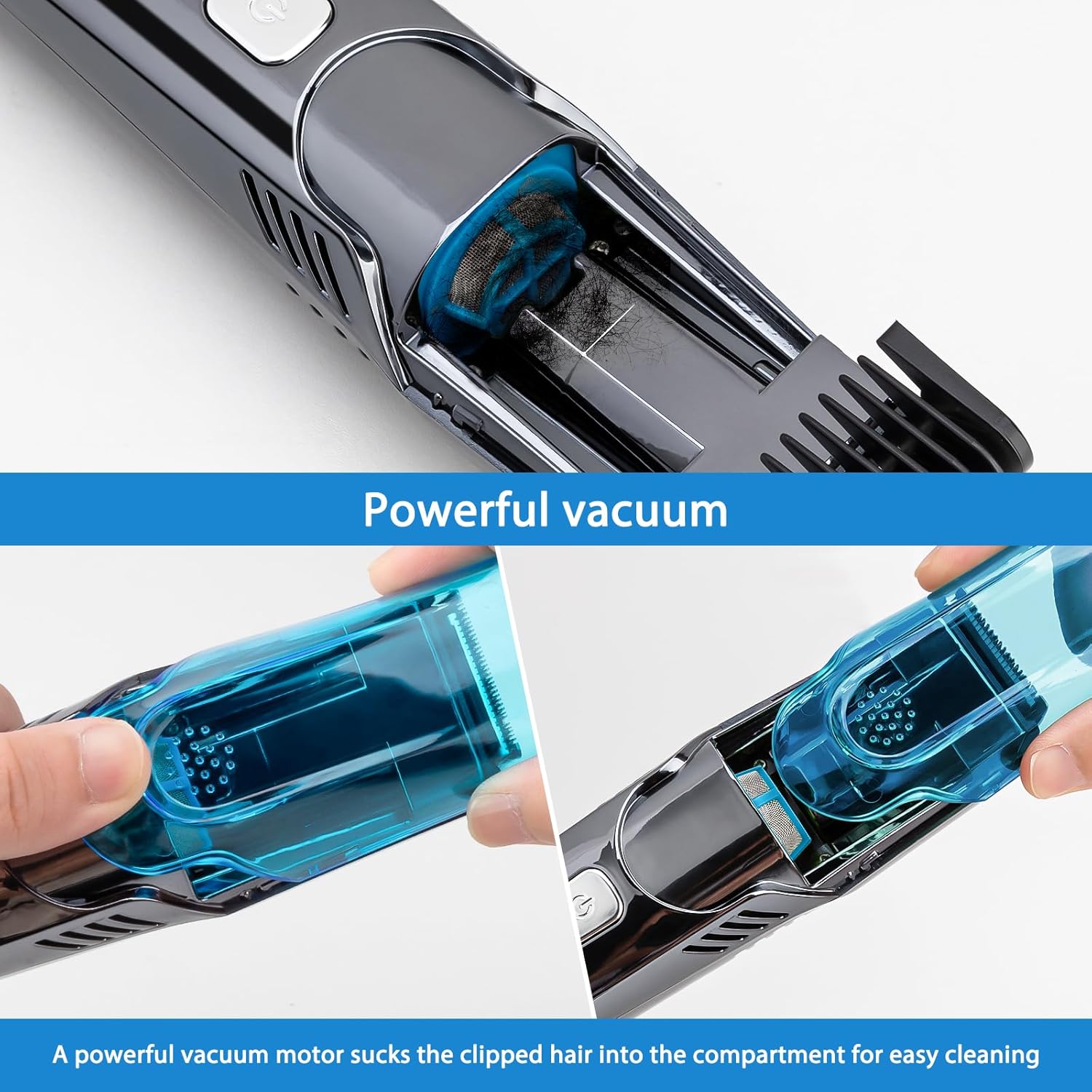 Masina de tuns si aparat de ras  cu sistem vacuum, rezistent la apa IPX6, 20 setări, afisaj LCD, autonomie 90 min