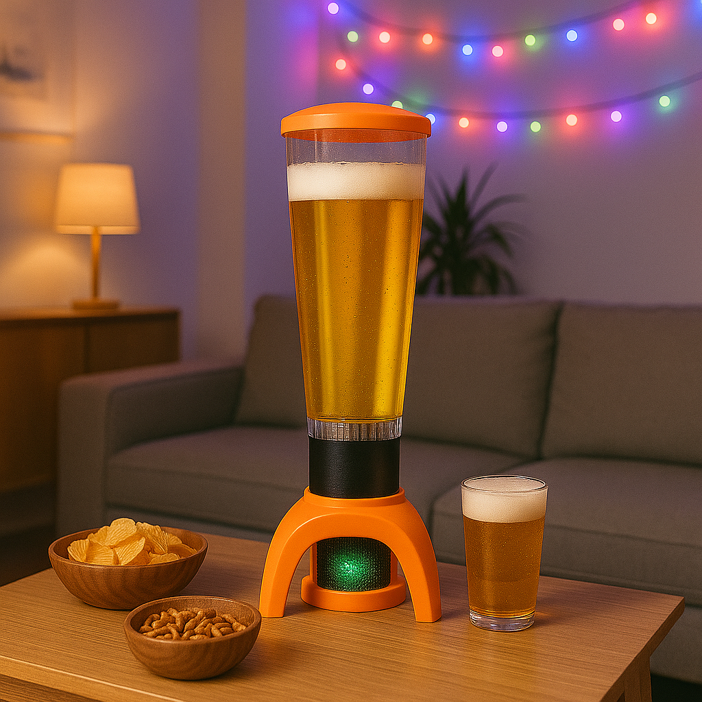 Dozator de bere cu Boxa Bluetooth, lumina LED RGB si Rezervor 3L